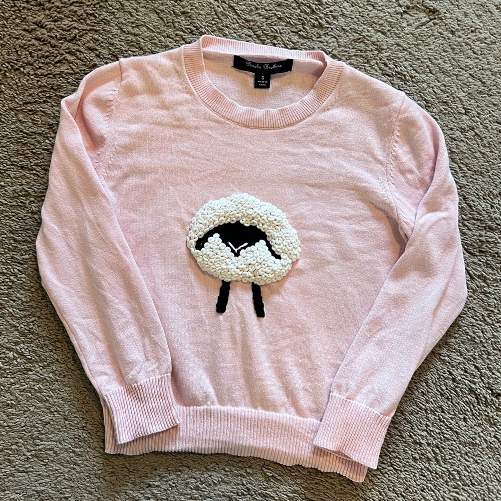 Brooks Brothers pink sheep sweater
